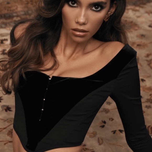 House of CB Tops - House of CB Black Polina Corset Bustier